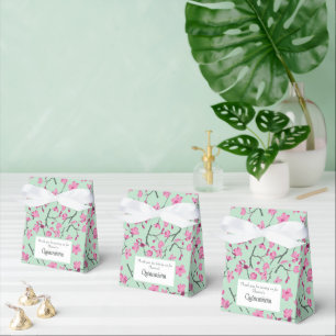 Rosa Cherry Blommars, Mint Grönt Quinceanera Presentaskar