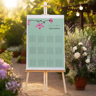 Rosa Cherry Blommars Quinceanera Sittdiagram Poster