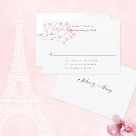 Rosa Cherry Blommars Romantic Bröllop OSA Card