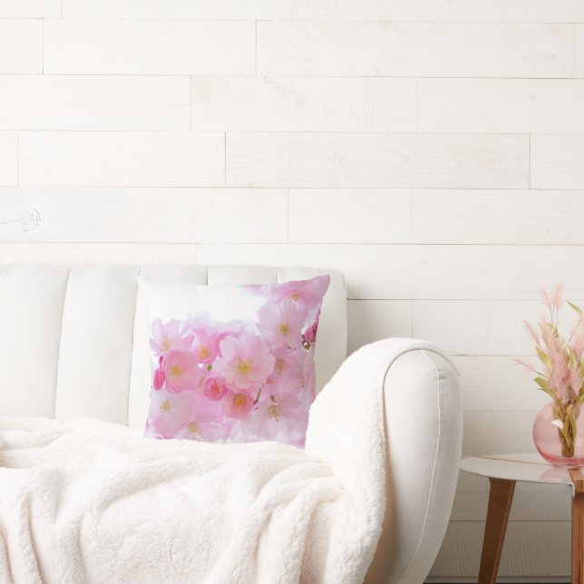 Rosa cherry blommars Sakura blommigt Kudde (Soffa)