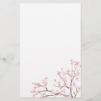 Rosa Cherry Blommars Stationery Brevpapper