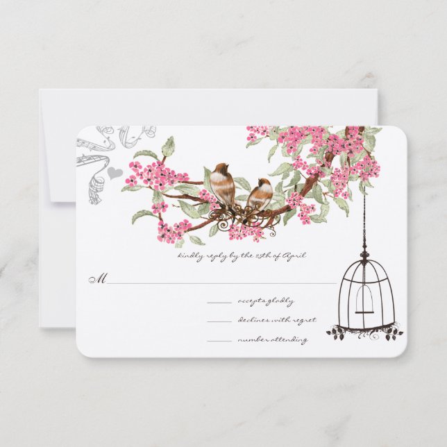 Rosa Cherry Blommars Teal Birdcage OSA (Framsida)