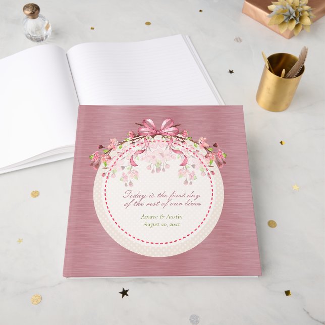 Rosa Cherry i dag är vår första dag Gästböcker (Framsidan öppen)