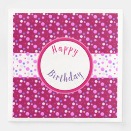 Rosa Cherry Papper Polka Dot Birthday Napkins Pappersservett