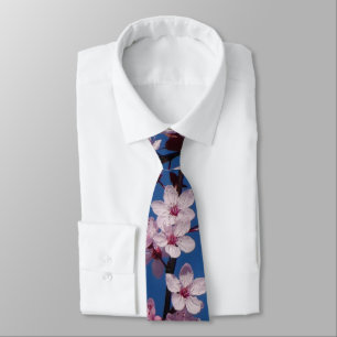 Rosa Cherry Träd Blommar Tie Slips