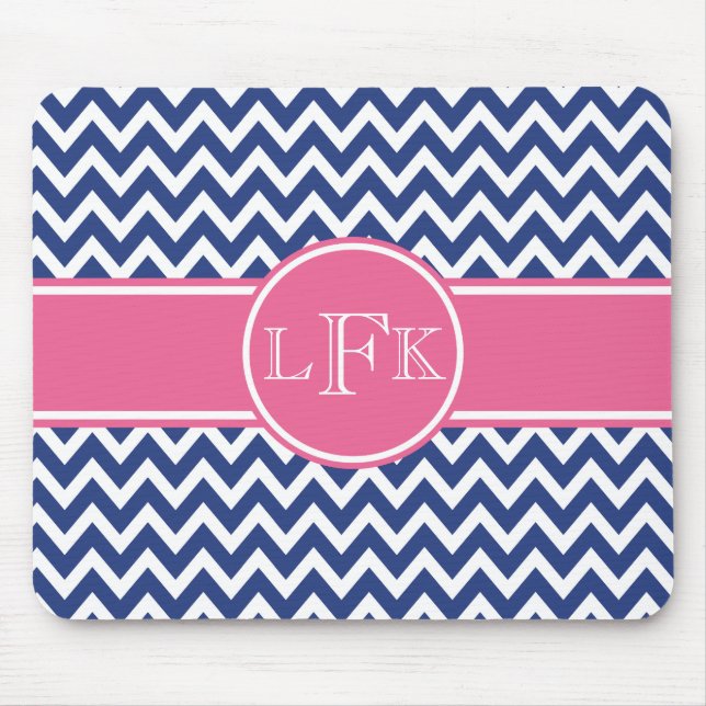 Rosa Chevron Anpassningsbar Mouse Pad Musmatta (Framsidan)