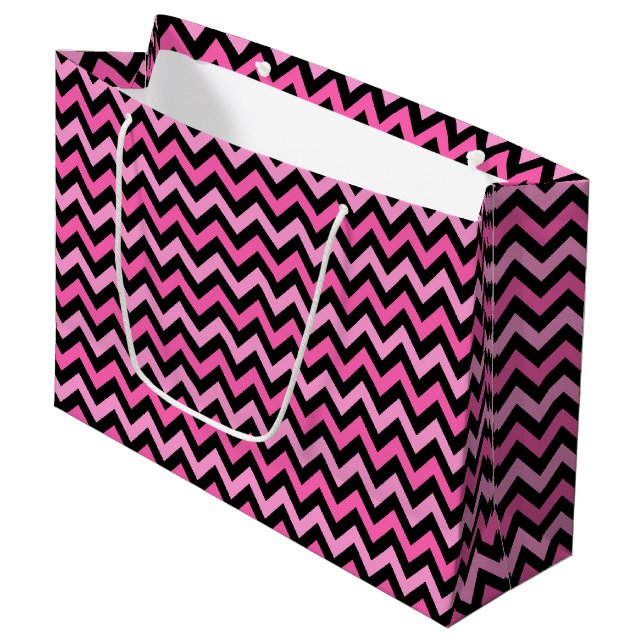 Rosa Chevron Bröstcancermedvetande Mönster (Framsidan Vinklad)