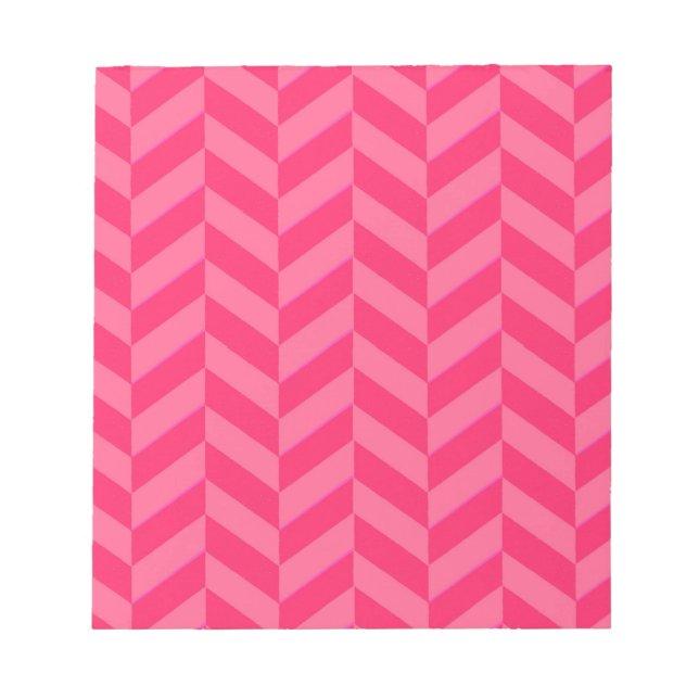 Rosa Chevron-Chic och funktionell skrivplatta Anteckningsblock (Framsida)