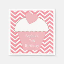 Rosa Chevron Cupaka Pappersservett