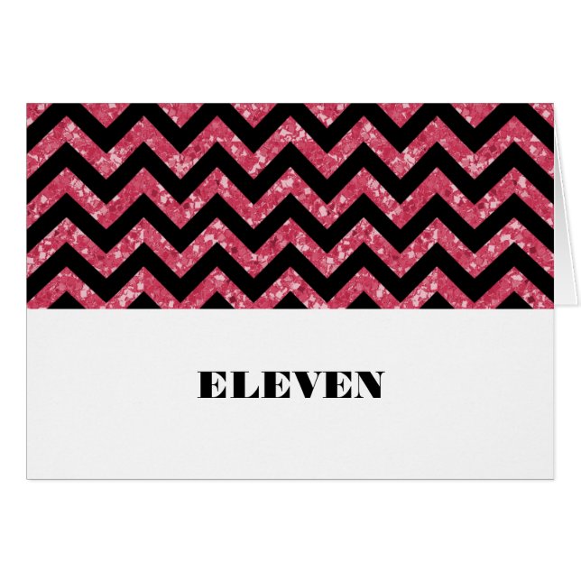 Rosa Chevron Glitter Bord Card Hälsningskort (Framsidan Horizontal)