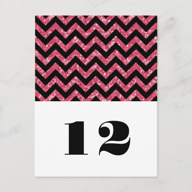 Rosa Chevron Glitter Bord vykort (Framsida)