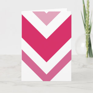 Rosa Chevron-hälsningskort Helgkort