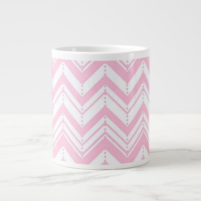 Rosa Chevron Jumbo Mugg (Framsidan)