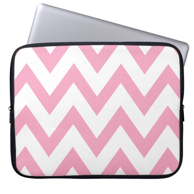 Rosa Chevron Laptop Fodral (Framsidan)