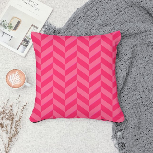 Rosa Chevron Modern dekorativ dekorativ dekorativ  Kudde (Skapare uppladdad)