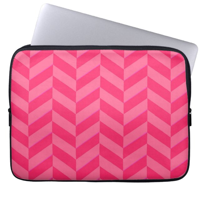 Rosa Chevron Modern Tech Protection Laptop Fodral (Framsidan)