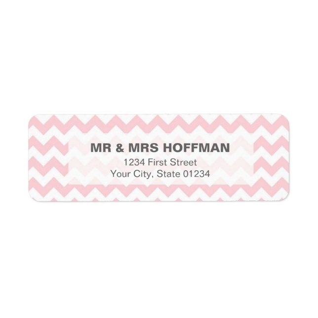 Rosa Chevron Mönster-adressetikett Returadress Etikett (Framsidan)