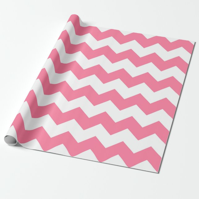 Rosa Chevron Mönster Presentpapper (Utrullad)
