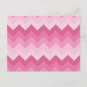 Rosa Chevron mönster Vykort