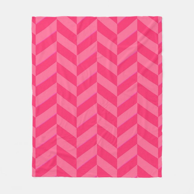 Rosa Chevron Mysigt och Chic Home Decor Fleecefilt (Framsidan)