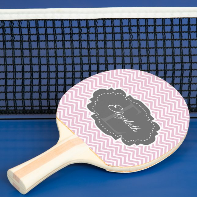 Rosa Chevron Personlig Ping Pong Paddle Pingisracket (Insitu)