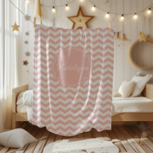 Rosa Chevron Personligt Barnfilt