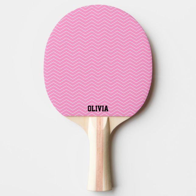 Rosa chevron ping pong-paddel till bord tennis pingisracket (Framsidan)