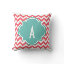 Rosa Chevron Rand Monogram Pillow