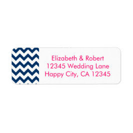 Rosa Chevron Returadress Etikett