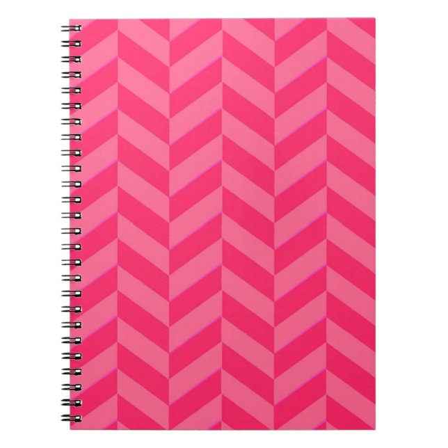 Rosa Chevron Trendig Skriva Journal Anteckningsbok (Framsidan)
