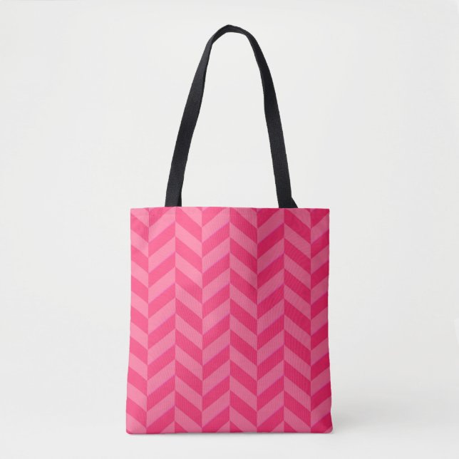 Rosa Chevron-Trendiget och Functional Carry-All Tygkasse (Framsida)