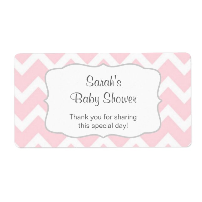 Rosa Chevron-Vattenflaska eller befordra att anpas Fraktsedel (Framsidan)