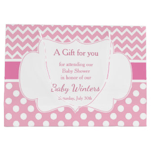 Rosa Chevron & White Polka dots Baby Shower Party