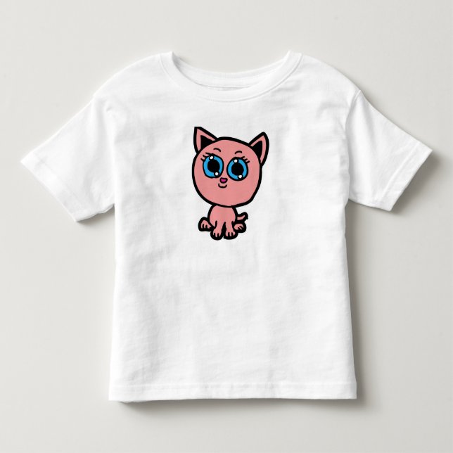 Rosa Chibi Kitty T Shirt (Framsida)