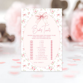Rosa Chic Blommig Baby Egenskaper Shower Spel