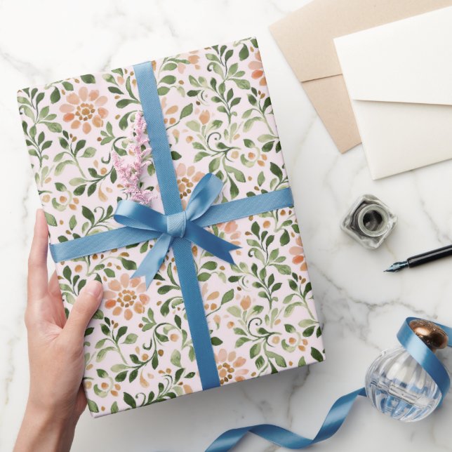 Rosa Chic Blommig Födelsedag  Presentpapper (Gifting)