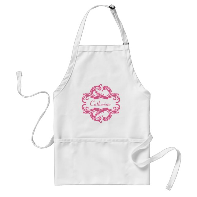 Rosa Chic Damask Apron Förkläde (Framsidan)