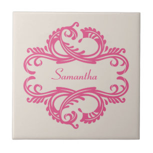 Rosa Chic Damask Tile Kakelplatta