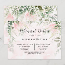 Rosa Chic Florals Greenery Övningsmiddag