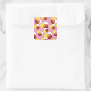 Rosa Chic Geometric Polka dots Mönster Fyrkantigt Klistermärke