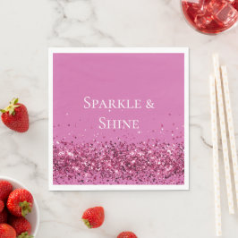 Rosa Chic Glitter Gnistra Pappersservett