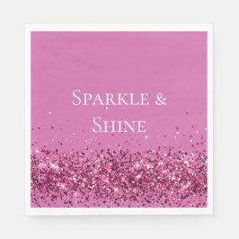 Rosa Chic Glitter Gnistra Pappersservett