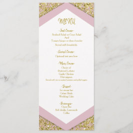 Rosa Chic Guld Glitterflagor Glam Bröllop M Meny