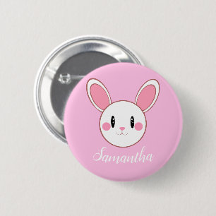 Rosa Chic Modern Cute Fluffy Bunny Rabbit Knapp