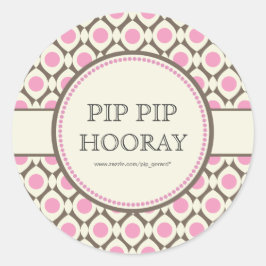 Rosa Chic Möhippa Dessert Bord Märkre-etikett Runt Klistermärke