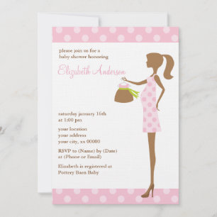 Rosa Chic Mom To Be Baby Shower Inbjudningar