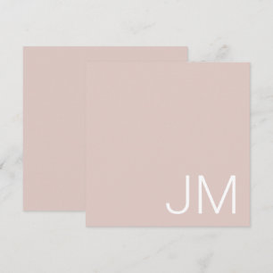Rosa Chic Monogrammerade Överdimensionerade Initia Anteckningskort