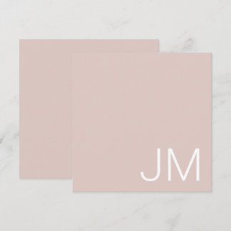 Rosa Chic Monogrammerade Överdimensionerade Initia Anteckningskort