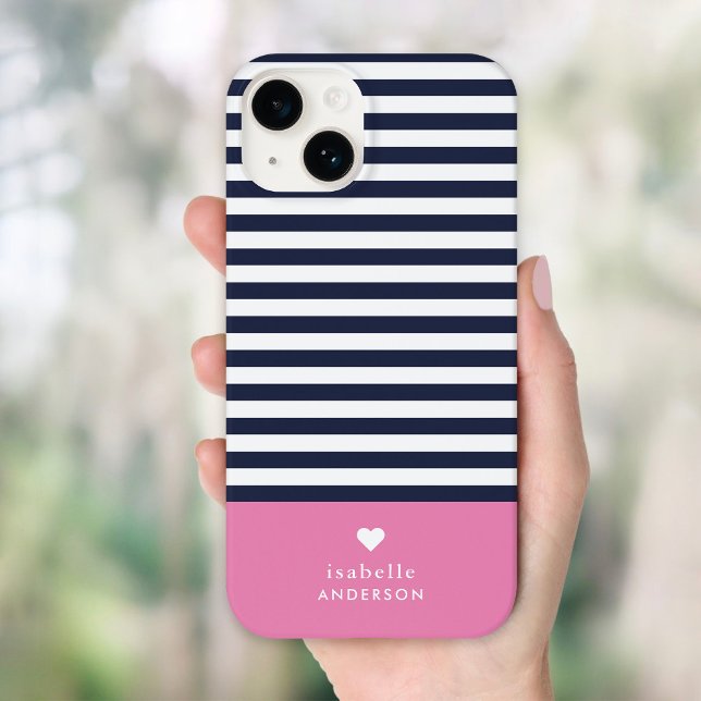 Rosa Chic Rand Heart Monogram (Skapare uppladdad)