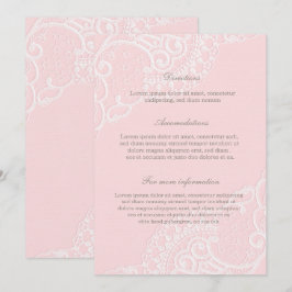 Rosa Chic Vintage Elegant Snöre Bröllop Inbjudningar